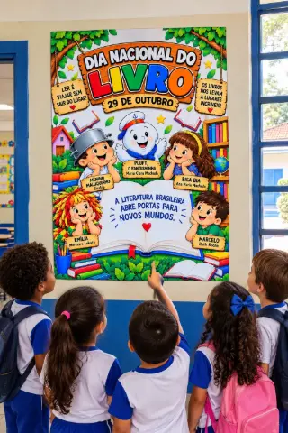 Celebração da Leitura com Painéis, Coroa e Marca-Páginas — amostra 2: O que está incluído