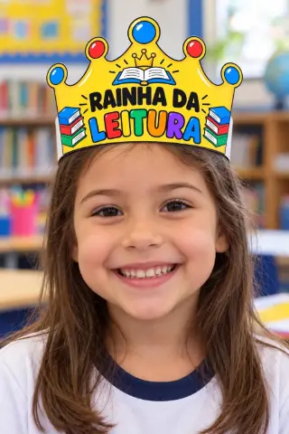 Celebração da Leitura com Painéis, Coroa e Marca-Páginas — amostra 5: Kit do Dia Nacional do Livro com dois painéis, coroa,…