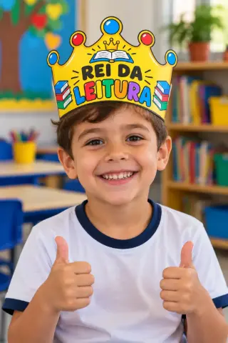 Celebração da Leitura com Painéis, Coroa e Marca-Páginas — capa do material