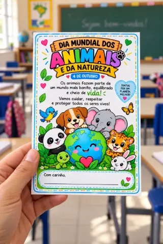 Celebração dos Animais com Painel, Coroa e Cartão — amostra 1: Uma celebração divertida dos animais e da natureza Celebração dos Animais com Painel, Coroa e Cartão — amostra 1: Uma celebração divertida dos animais e da natureza
