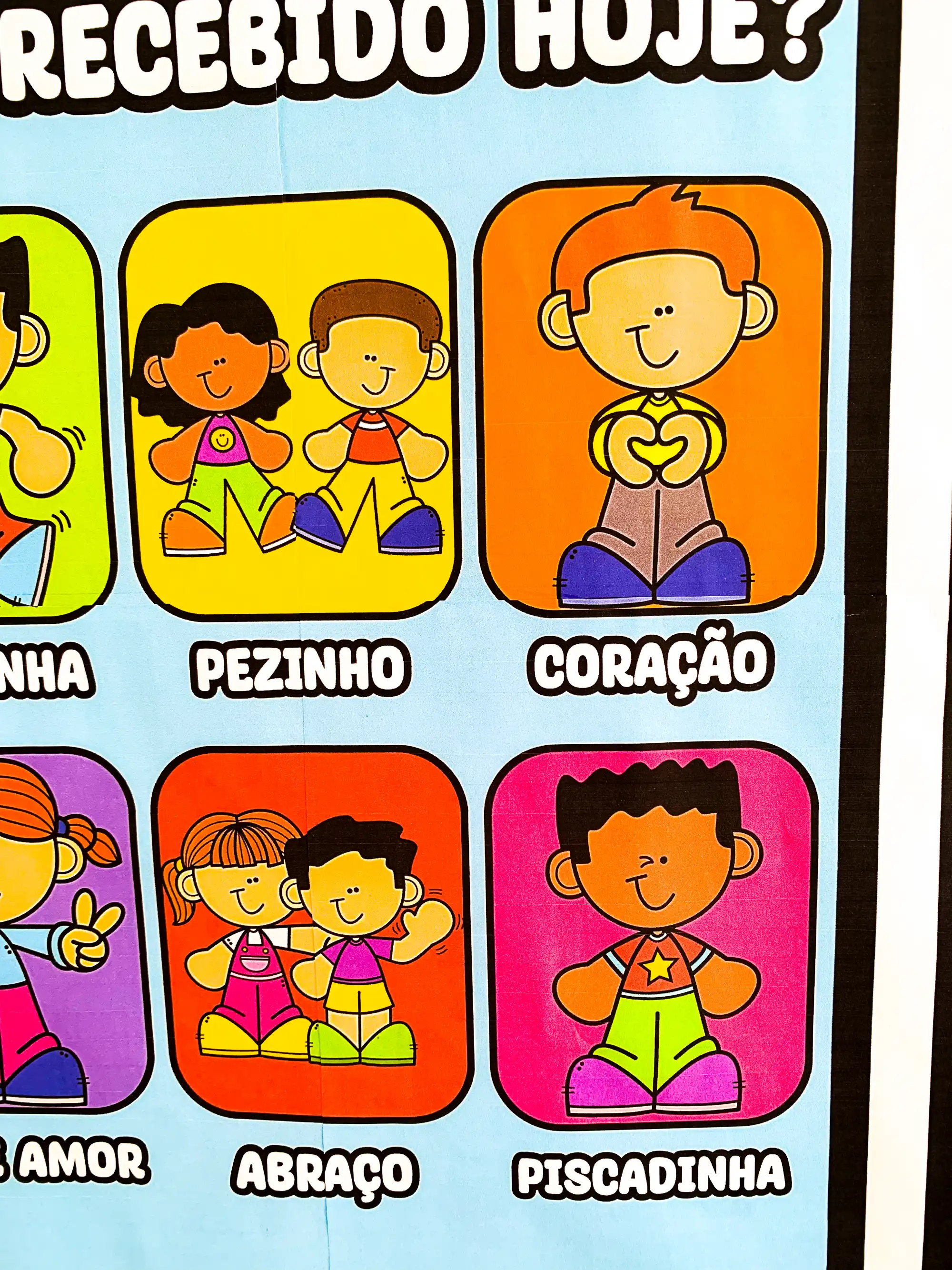 Celular da Acolhida com Cumprimentos para Educação Infantil em PDF — amostra 4: Celular da Acolhida com 6 opções de…
