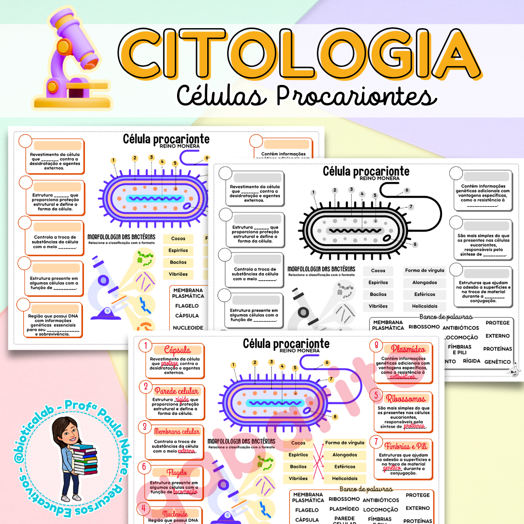 Células Procariontes – PDF para Imprimir — capa do material