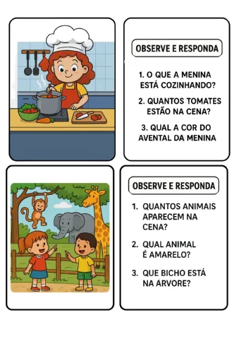 CENA RÁPIDA — Atividades de Atenção e observação — amostra 4: Material pedagógico para Educação Infantil, a partir de 5…