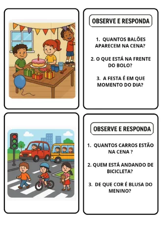CENA RÁPIDA — Atividades de Atenção e observação — amostra 5: Material pedagógico para Educação Infantil, a partir de 5…
