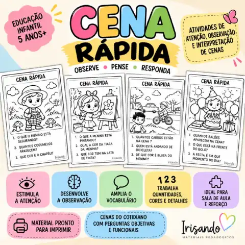 CENA RÁPIDA — Atividades de Atenção e observação — capa do material