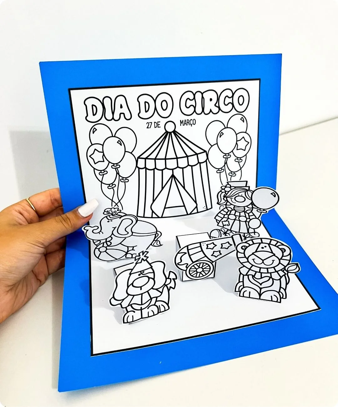 Cenário 3D de circo para imprimir na Educação Infantil — amostra 3: O que está incluído no PDF