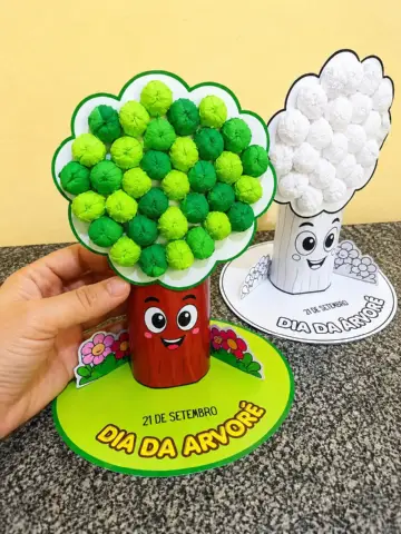 Cenário 3D Dia da Árvore para Imprimir – Educação Infantil — amostra 3: Recurso interativo e divertido para trabalhar o Dia…