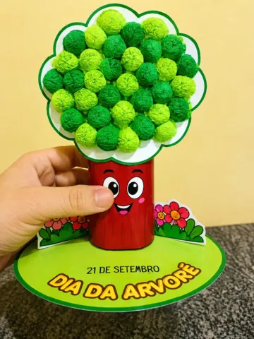 Cenário 3D Dia da Árvore para Imprimir – Educação Infantil — amostra 7: Recurso interativo e divertido para trabalhar o Dia…