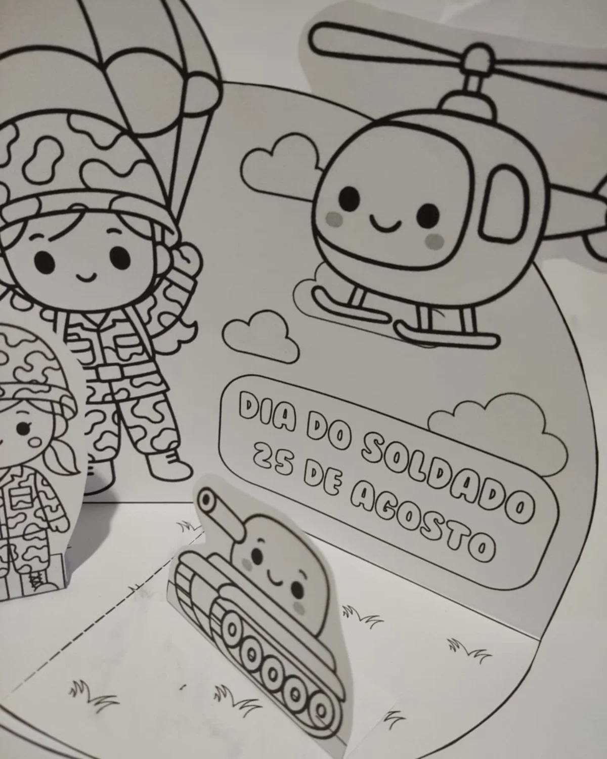 CENÁRIO 3D DIA DO SOLDADO – PDF para Imprimir — amostra 4: Encante seus alunos com uma atividade criativa e interativa para…