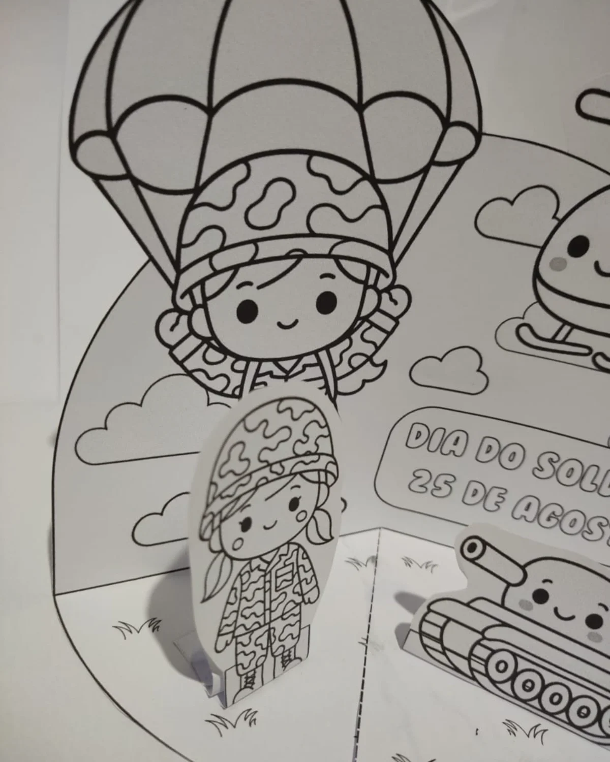 CENÁRIO 3D DIA DO SOLDADO – PDF para Imprimir — amostra 5: Encante seus alunos com uma atividade criativa e interativa para…