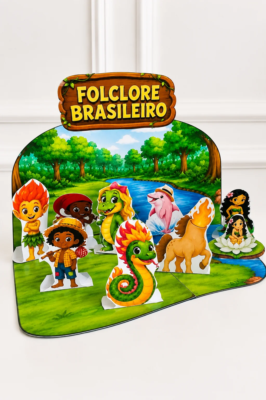 Cenário 3D FOLCLORE BRASILEIRO - ATIVIDADE INTERATIVA — amostra 2: Cenário 3D – Folclore Brasileiro 🌿✨ Transforme o…