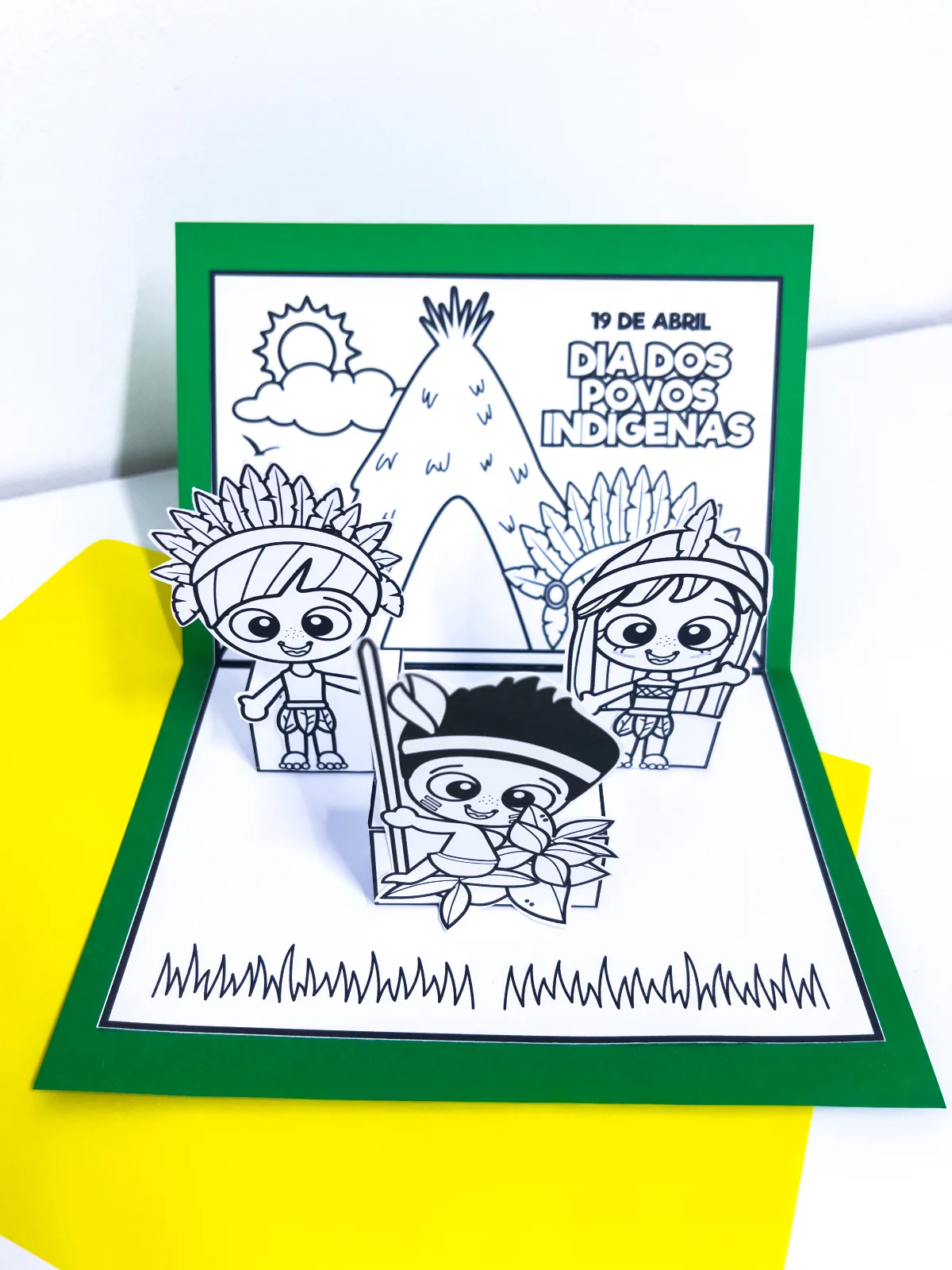Cenário 3D Povos Indígenas para Imprimir – Atividade Interativa Educação Infantil — amostra 1: O Cenário 3D Povos Indígenas…
