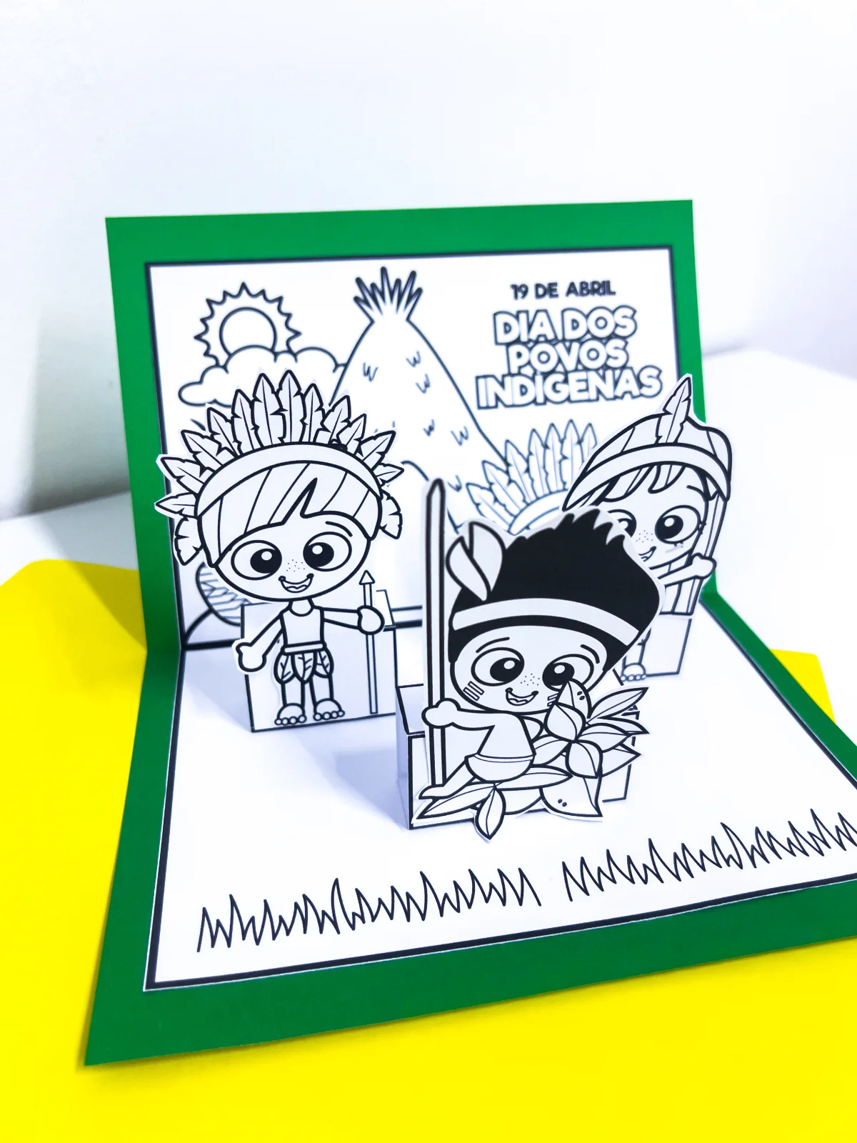 Cenário 3D Povos Indígenas para Imprimir – Atividade Interativa Educação Infantil — capa do material