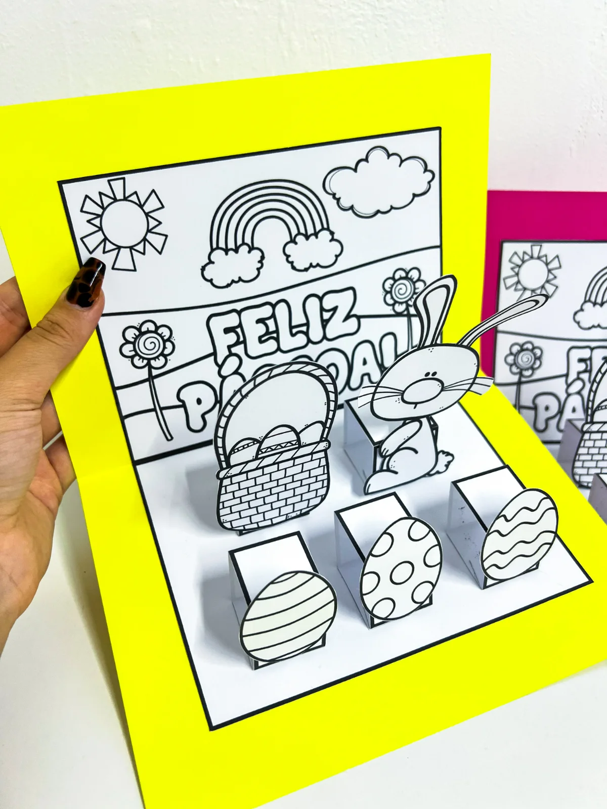 Cenário de Páscoa 3D – PDF para Imprimir — capa do material