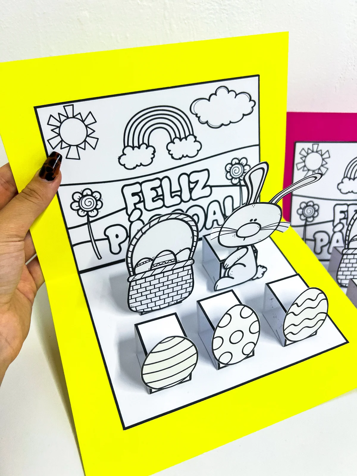 Cenário de Páscoa – Para Colorir — amostra 1: Um recurso encantador e criativo para tornar a Páscoa ainda mais especial com…