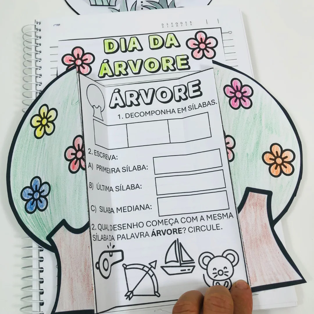 Cenário e atividade Dia da Árvore | Alfabetização — amostra 2: Arquivo para trabalhar o Dia da Árvore de forma divertida…