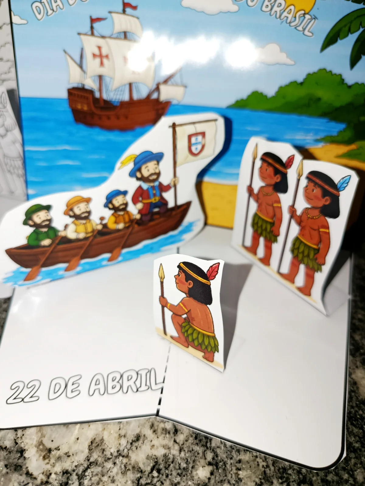 Cenário Interativo – Descobrimento do Brasil (Colorido + Para Colorir) — amostra 2: Sobre o Cenário Interativo –…