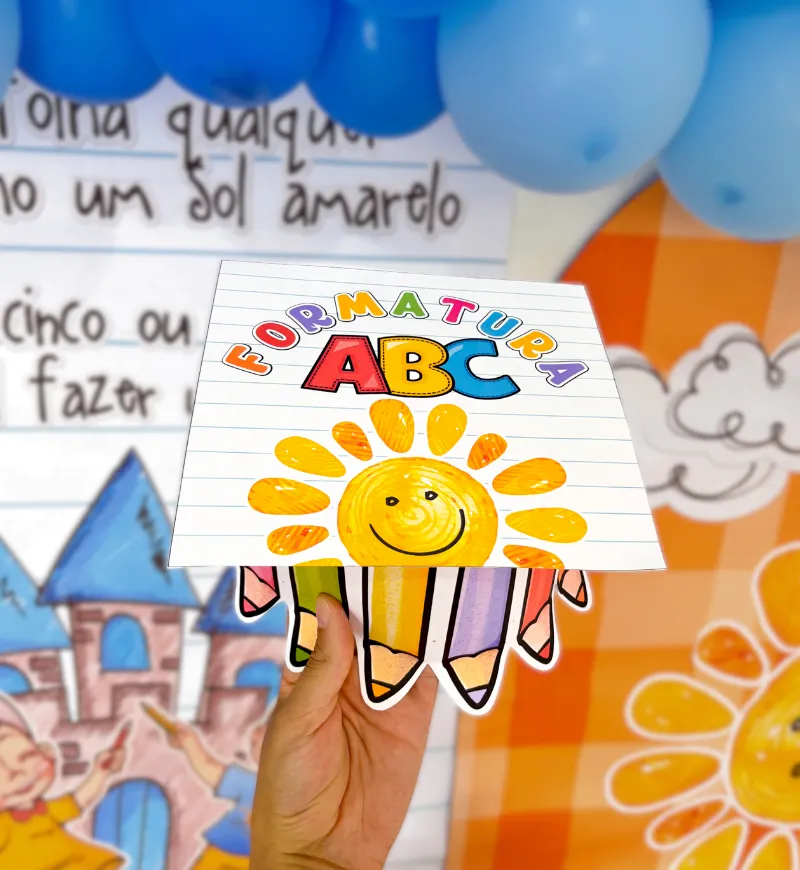 Cenário para Formatura Aquarela em PDF para Imprimir — amostra 1: Cenário para formatura com tema Aquarela