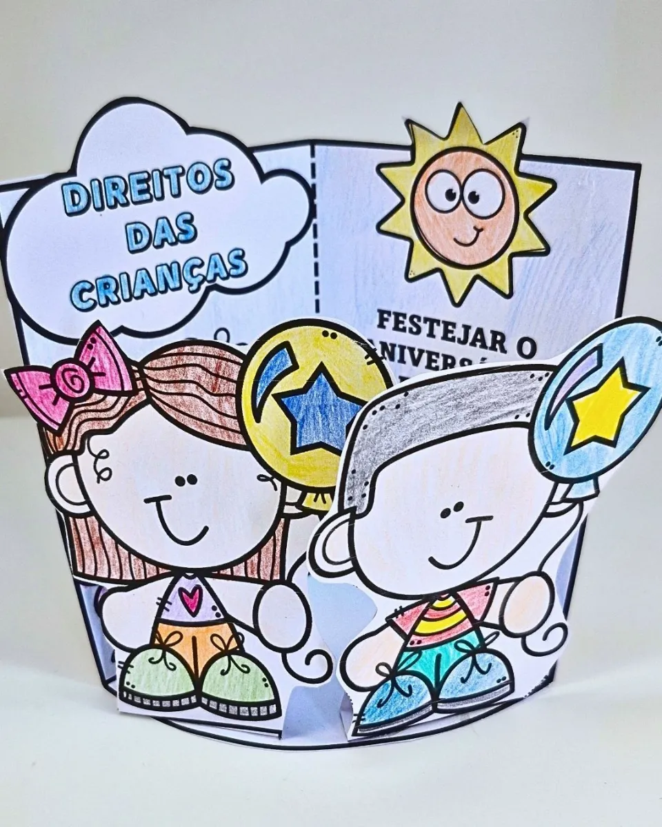 Cenários Direitos das Crianças para Colorir e Montar – Recurso Pedagógico — amostra 1: Celebre os Direitos das Crianças de…