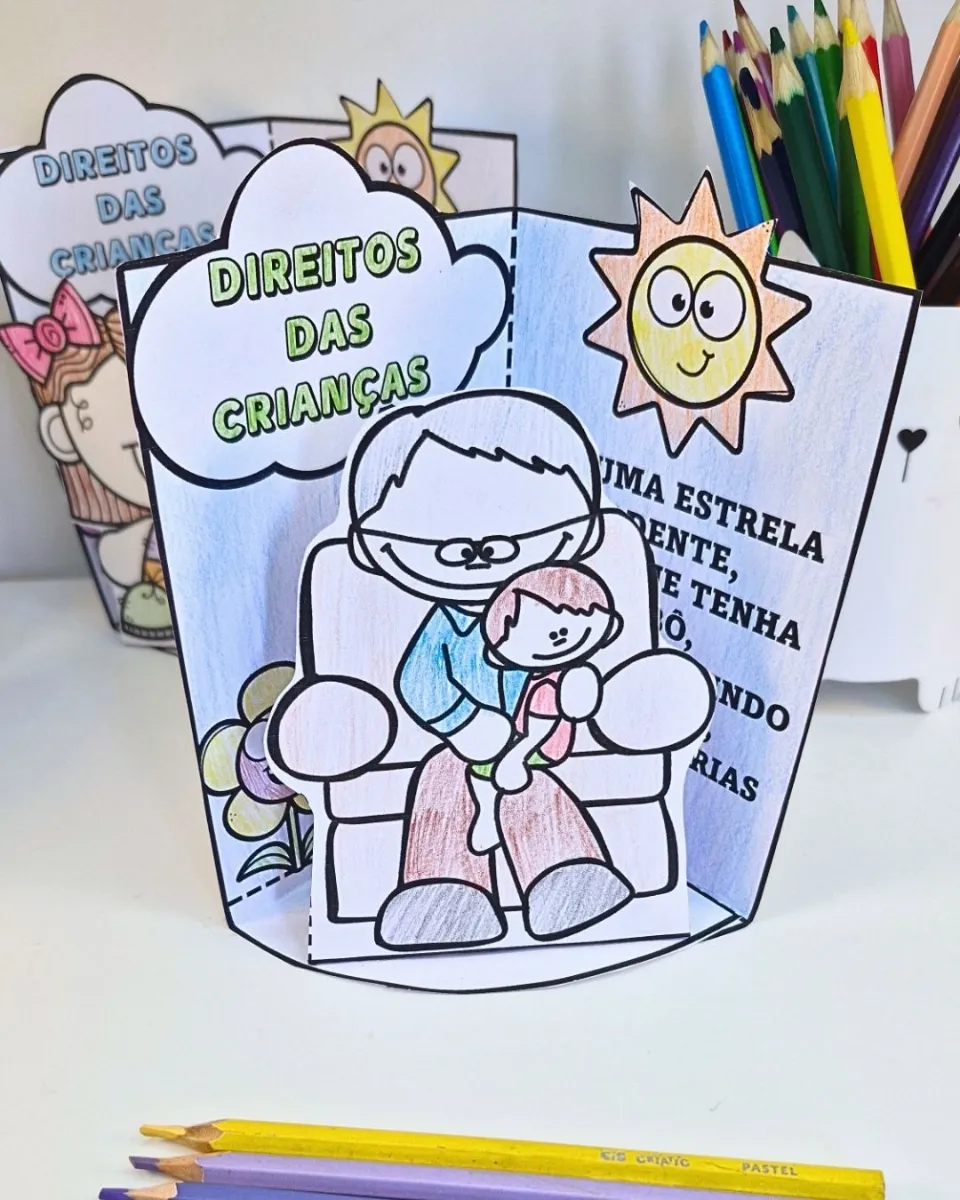Cenários Direitos das Crianças para Colorir e Montar – Recurso Pedagógico — amostra 2: Celebre os Direitos das Crianças de…