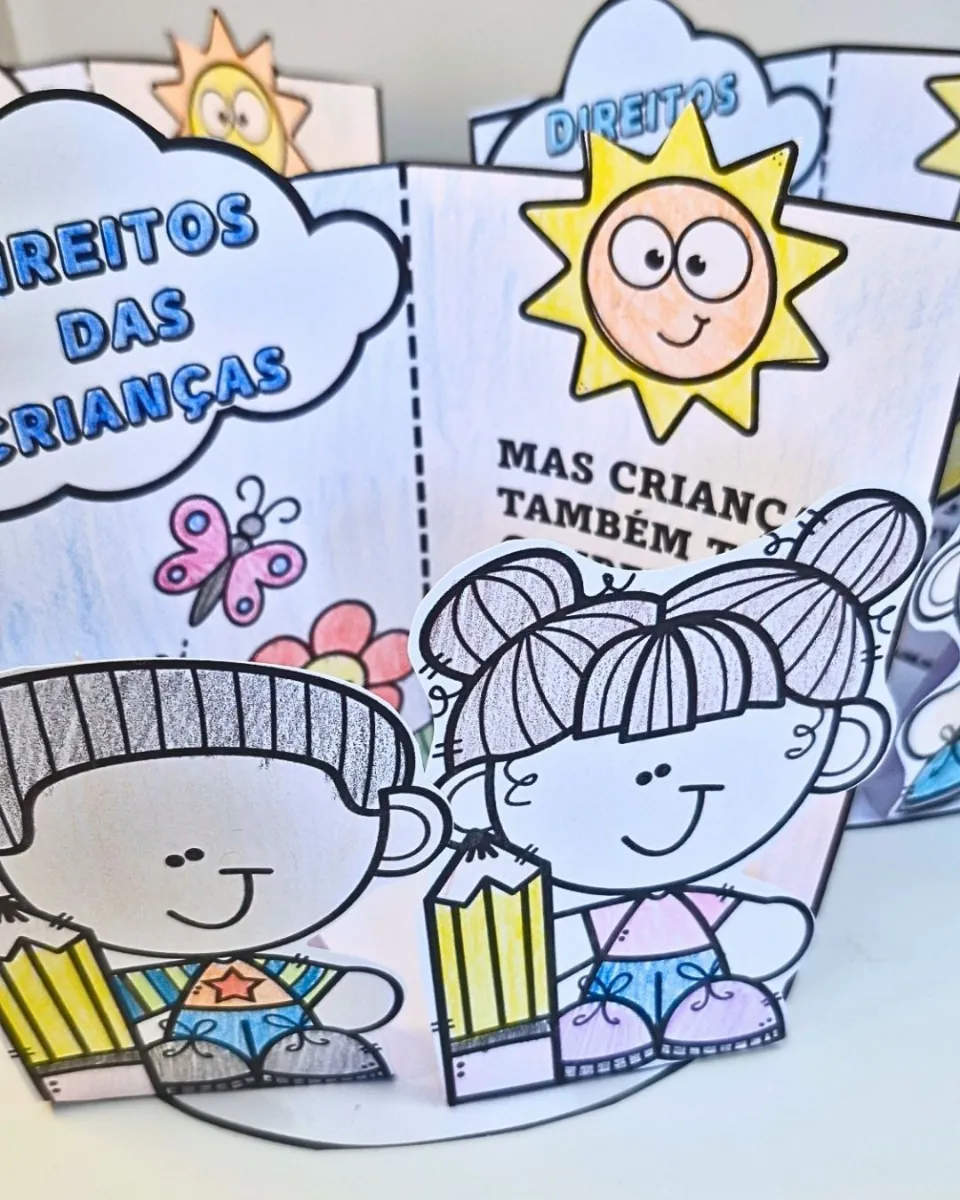 Cenários Direitos das Crianças para Colorir e Montar – Recurso Pedagógico — Atividades para 1º ano: Celebre os Direitos das…
