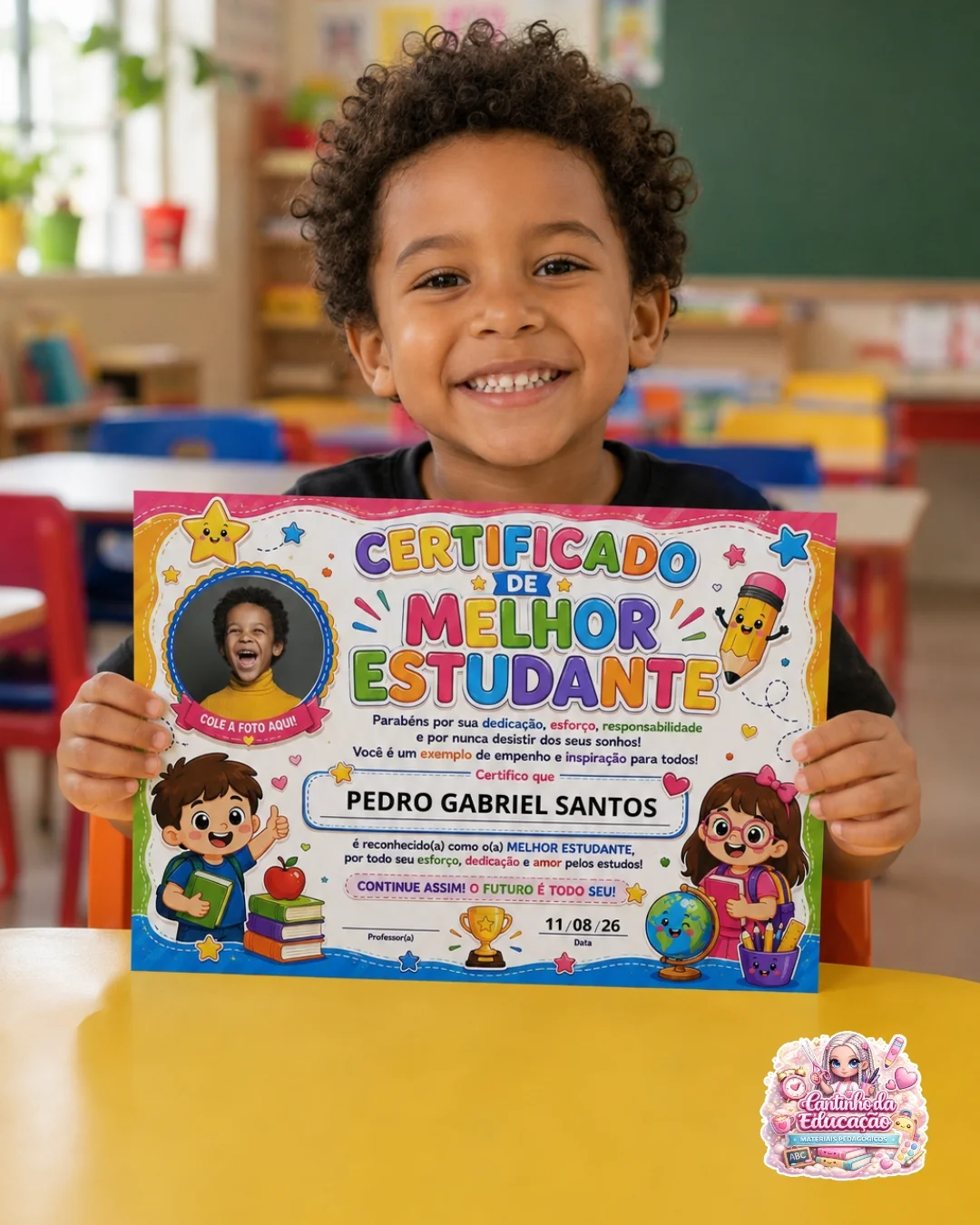 Certificado – dia do estudante – Material Pedagógico — amostra 2: Formato e entrega