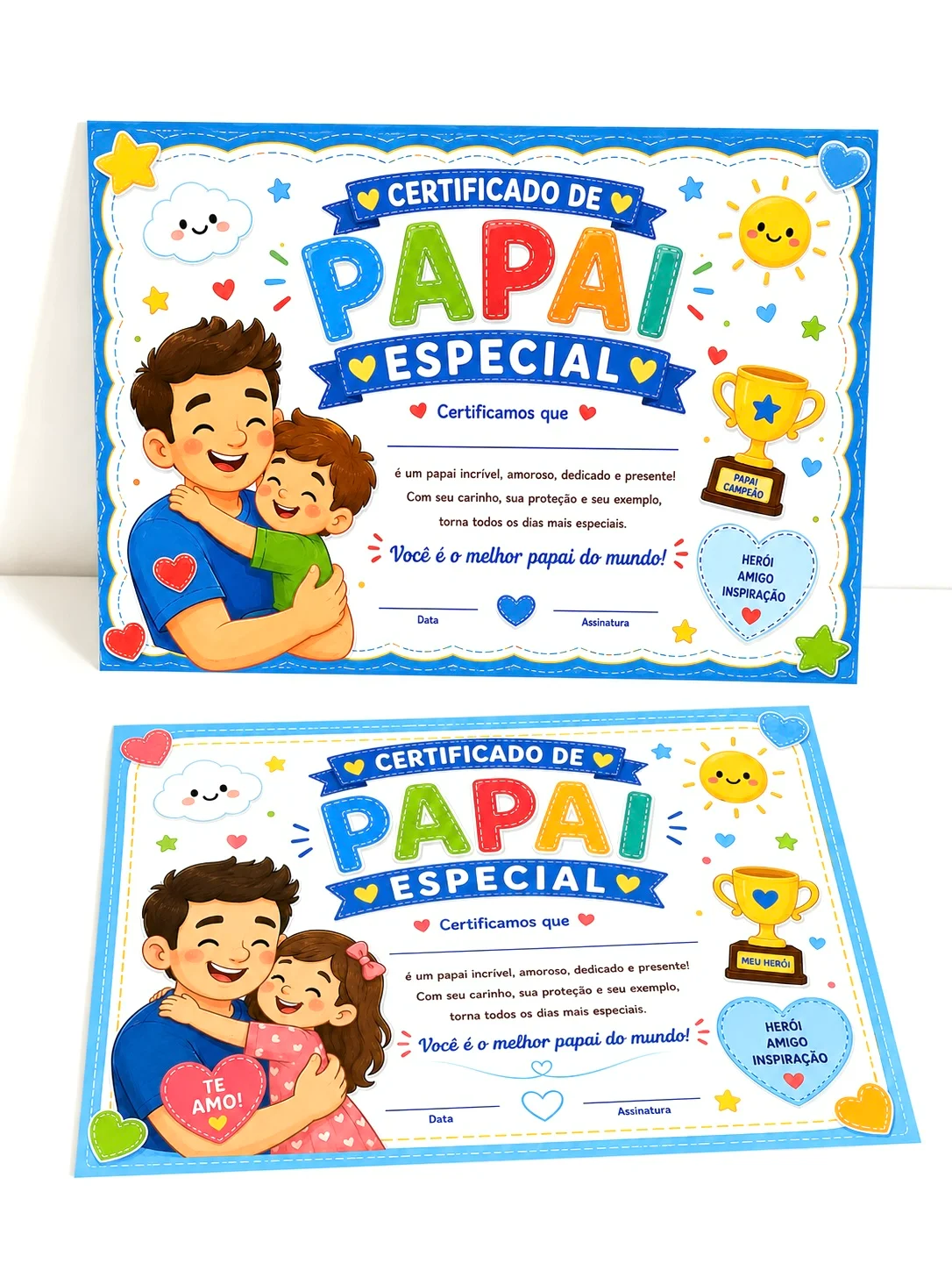 Certificado Papai Especial – PDF para Imprimir — amostra 1: O que vem no material