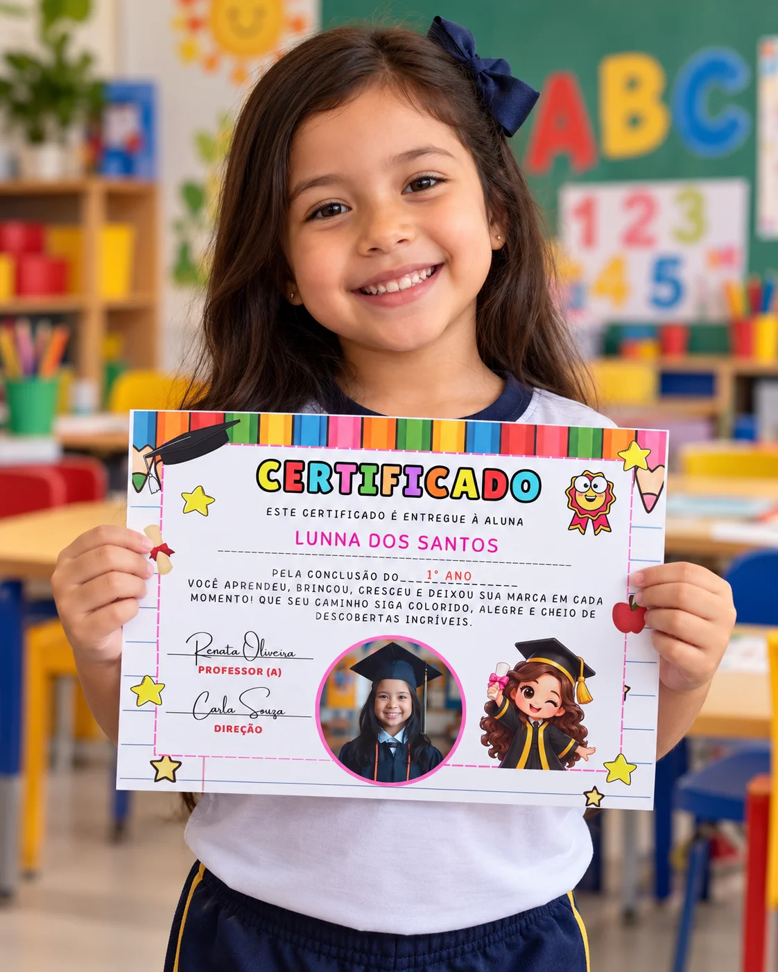 CERTIFICADO PERSONALIZADO – EDITÁVEL NO CANVA — amostra 1: Celebre as conquistas dos pequenos com um certificado lindo,…