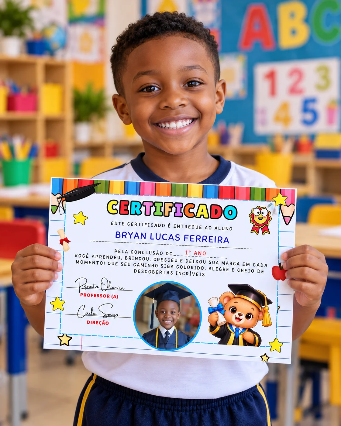 CERTIFICADO PERSONALIZADO – EDITÁVEL NO CANVA — amostra 4: Celebre as conquistas dos pequenos com um certificado lindo,…
