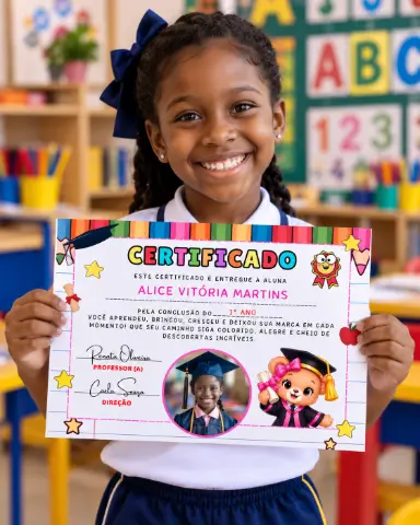 CERTIFICADO PERSONALIZADO PARA FORMATURA – EDITÁVEL NO CANVA — amostra 2: O que vem no material