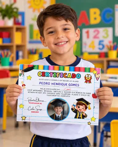 CERTIFICADO PERSONALIZADO PARA FORMATURA – EDITÁVEL NO CANVA — amostra 3: Como usar em sala