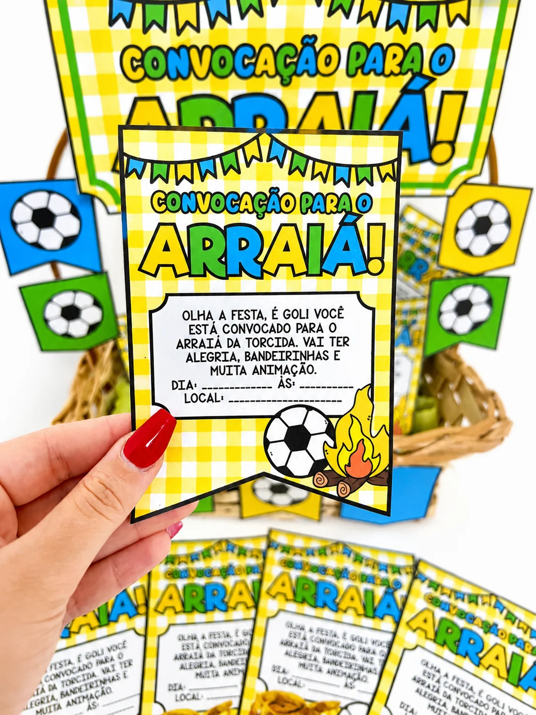 Cesta Convocação para o Arraiá – PDF para Imprimir — amostra 1: O que vem no material