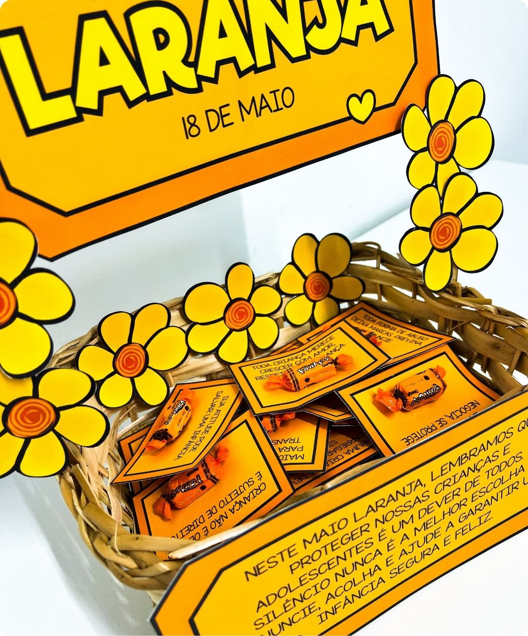 Cesta de mensagens de Maio Laranja para imprimir — amostra 3: O que compõe o material