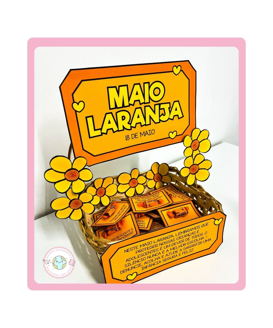 Cesta de mensagens de Maio Laranja para imprimir — Atividades para Todas as séries: Leve o Maio Laranja para a sala com uma…