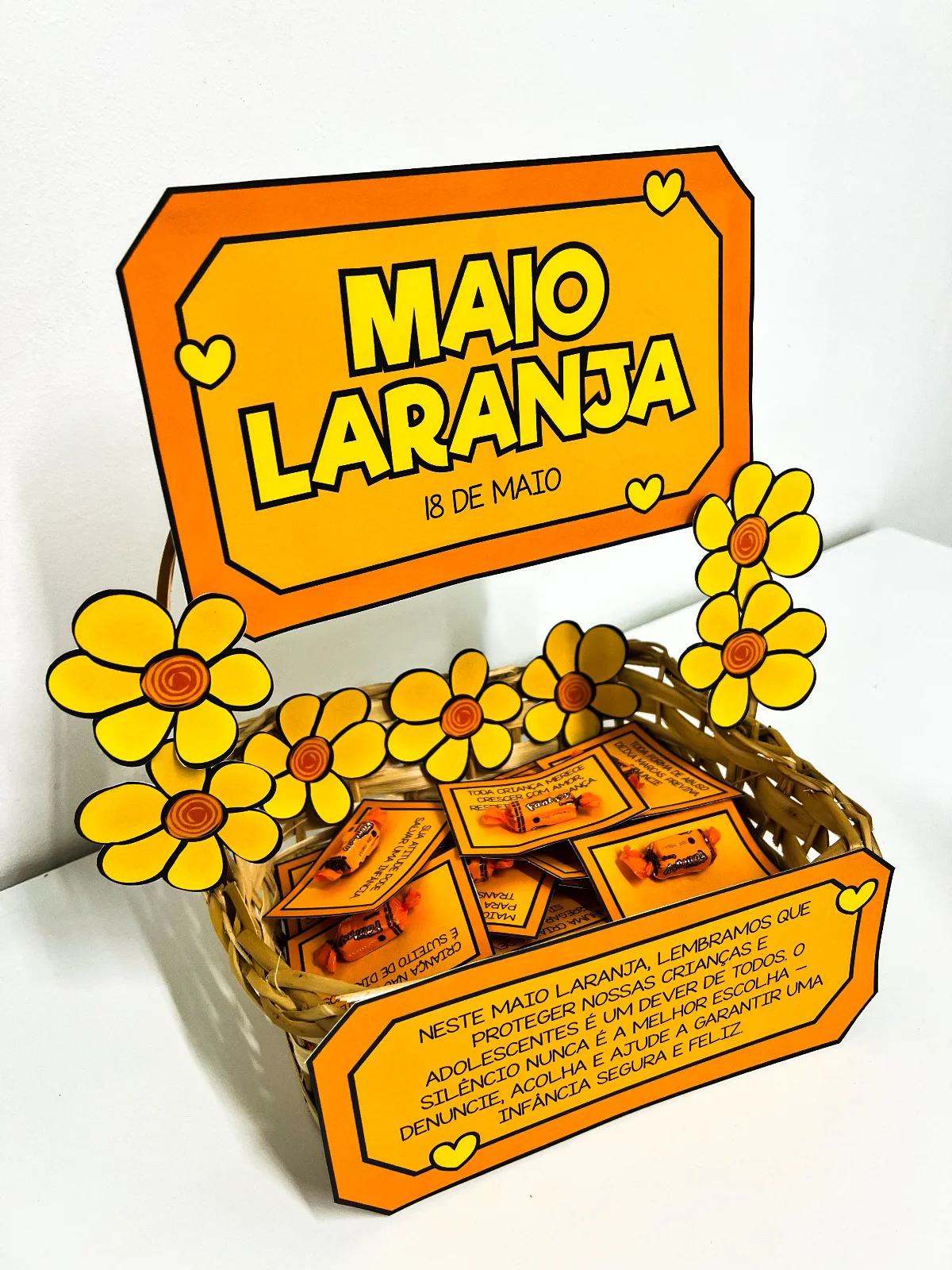 Cesta de Mensagens Maio Laranja – Atividade de Conscientização com Fichas (Para Imprimir) — amostra 1: Este material…