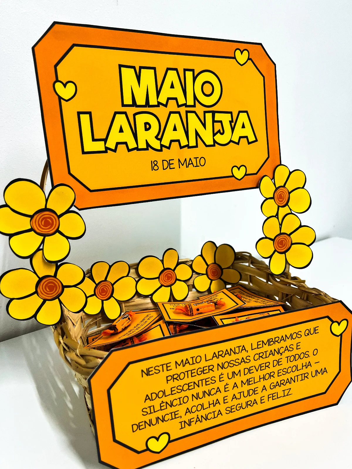 Cesta de Mensagens Maio Laranja – Atividade de Conscientização com Fichas (Para Imprimir) — amostra 4: Este material…