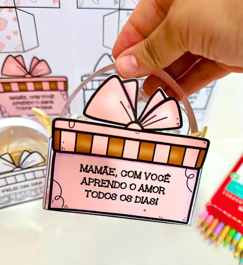 Cestinha Dia das Mães em PDF para Imprimir e Montar — amostra 4: Para quem é indicado