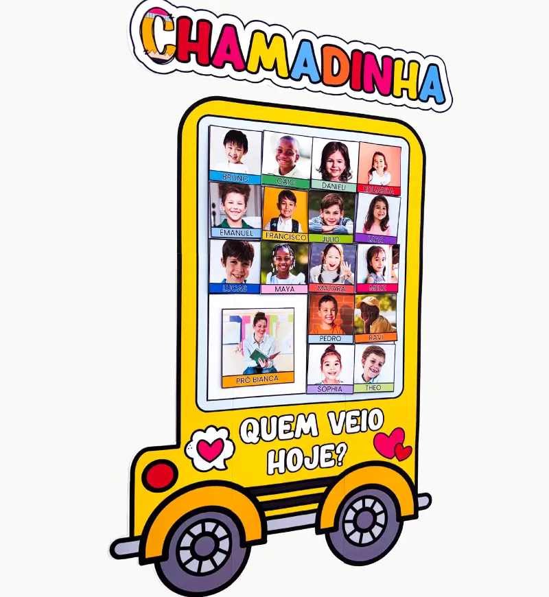 Chamadinha com Foto em Formato de Ônibus para Imprimir — amostra 4: Para quem é indicada