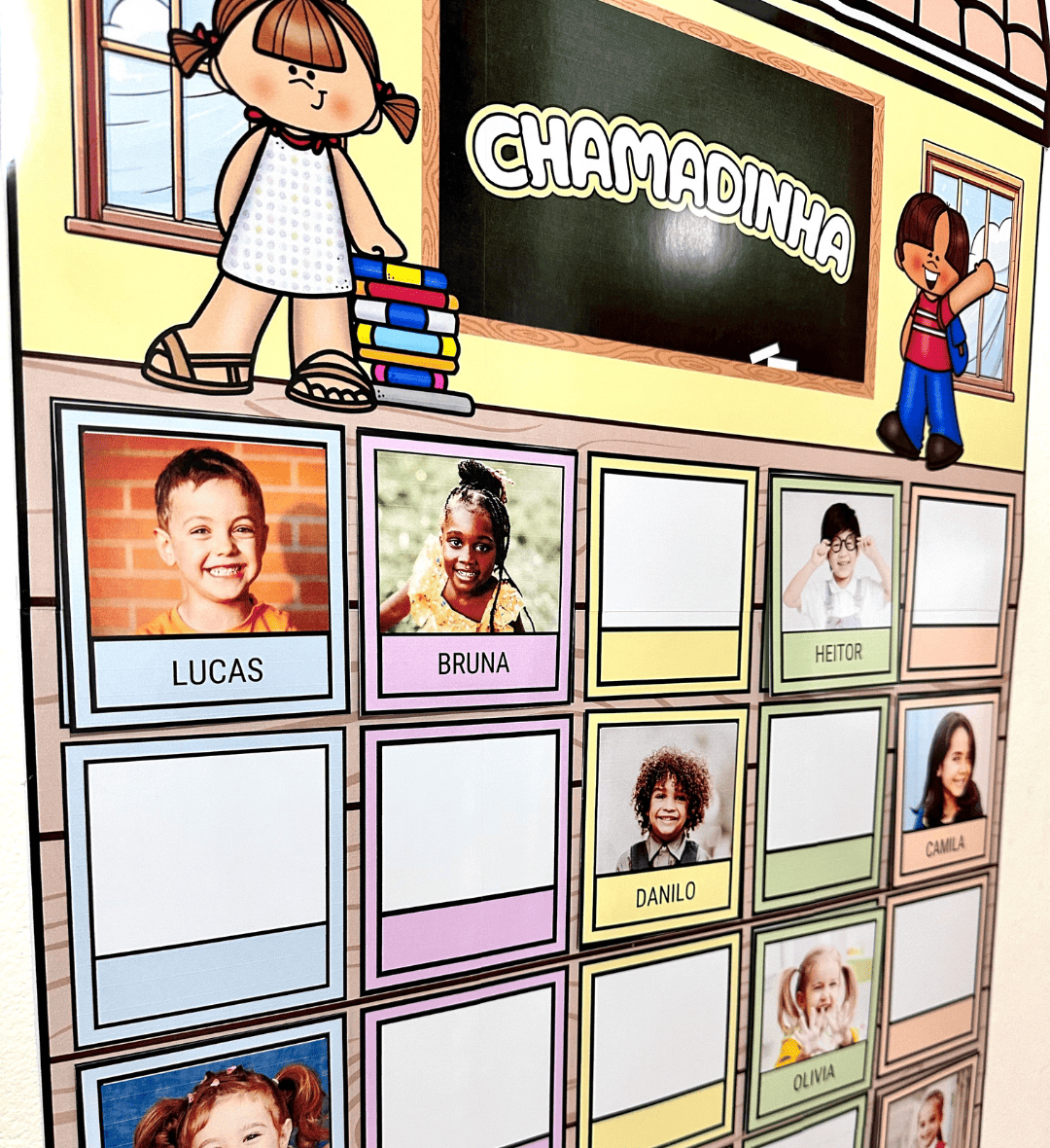 Chamadinha interativa com fotos e nomes para imprimir — amostra 7: Personalize a chamada com fotos e nomes da turma