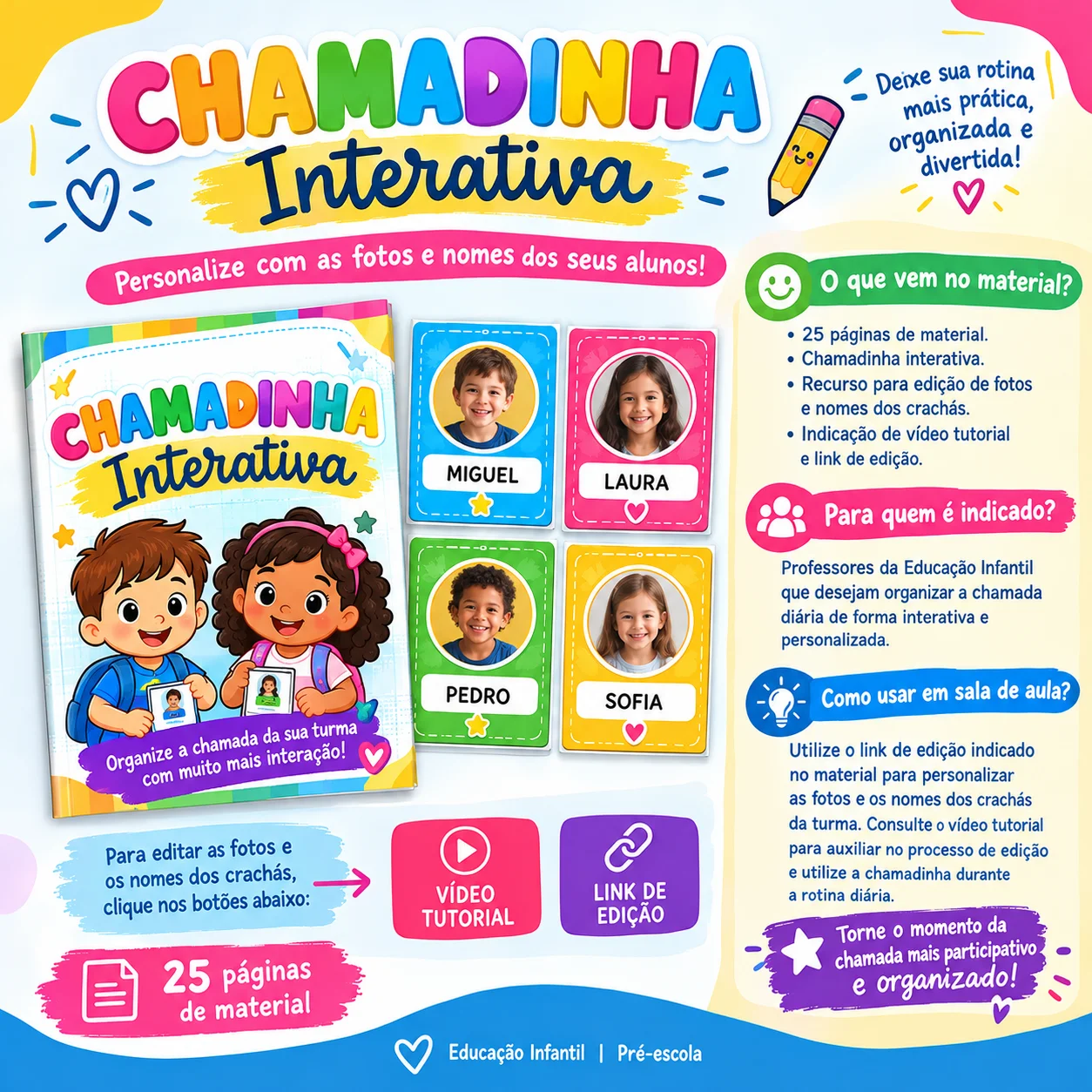 Chamadinha Interativa para Educação Infantil — Alfabetização para Educação Infantil: Chamadinha interativa para Educação…