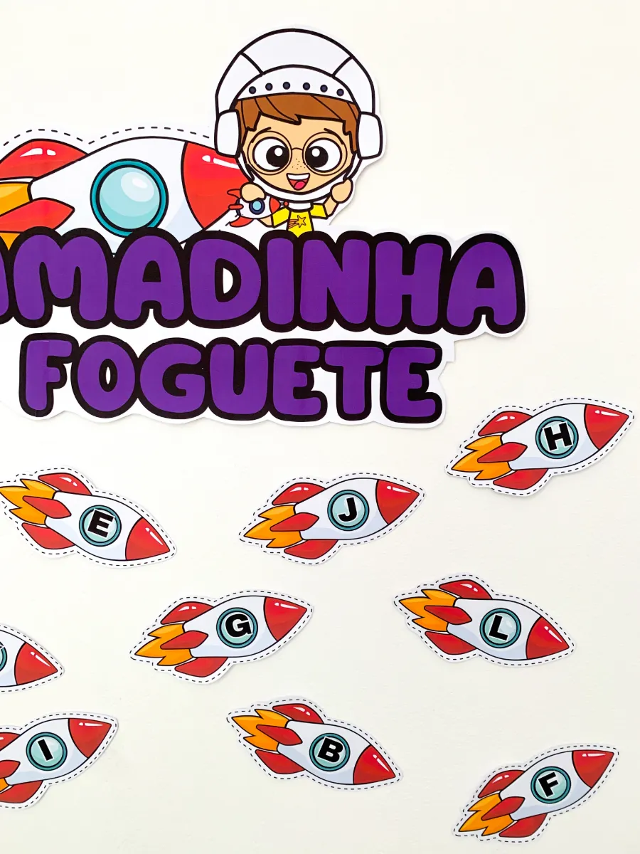 Chamadinha Musical em PDF para Educação Infantil e Anos Iniciais — amostra 4: Que letrinha o foguete carrega hoje