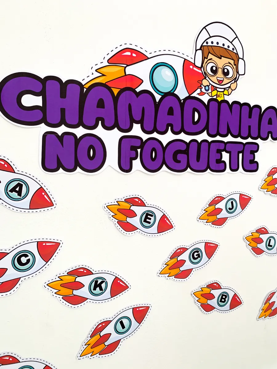 Chamadinha Musical em PDF para Educação Infantil e Anos Iniciais — amostra 6: Que letrinha o foguete carrega hoje
