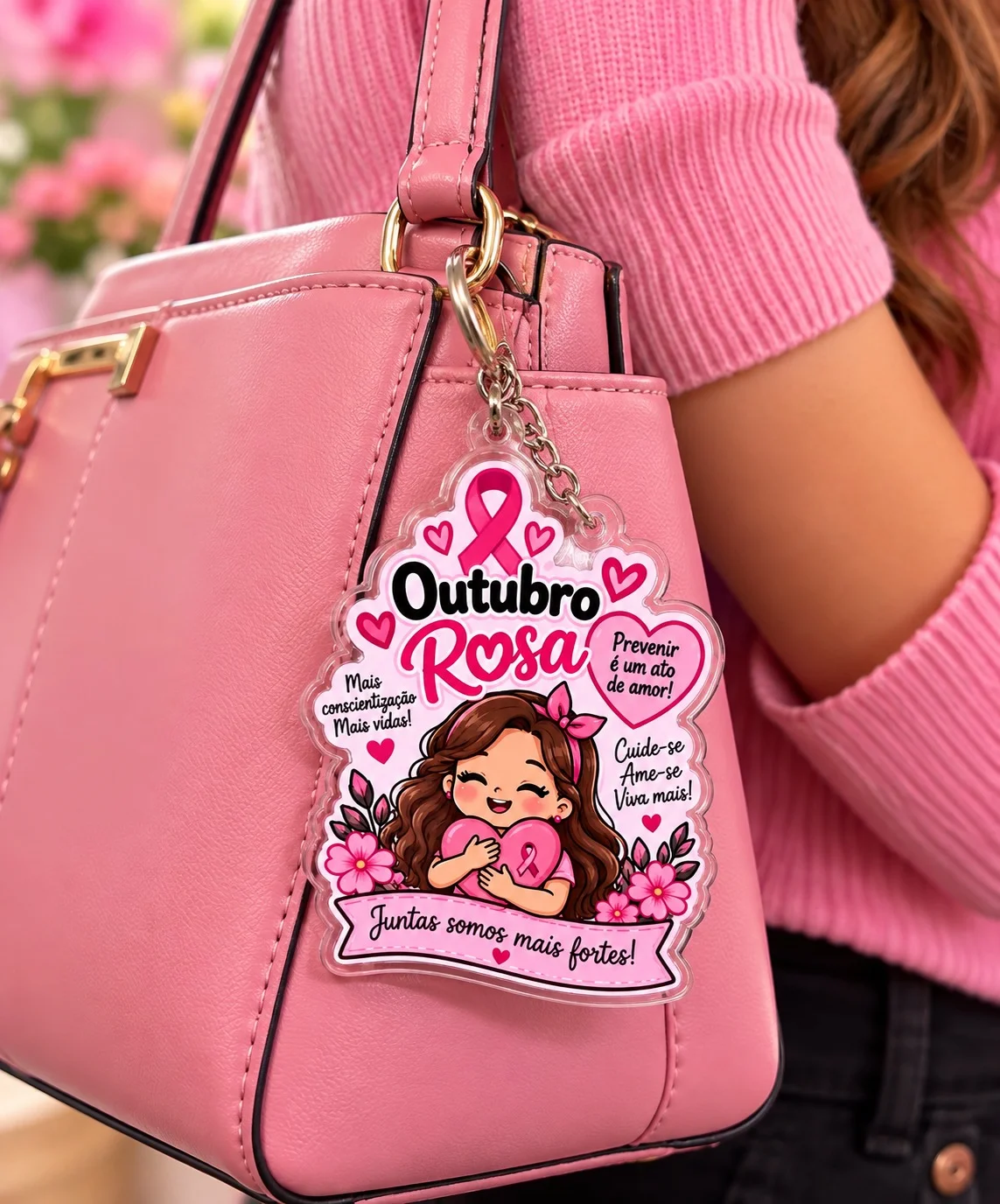 Chaveiro e Lembrancinha Escolar Outubro Rosa – Arquivo para Imprimir! — amostra 1: Indicado para
