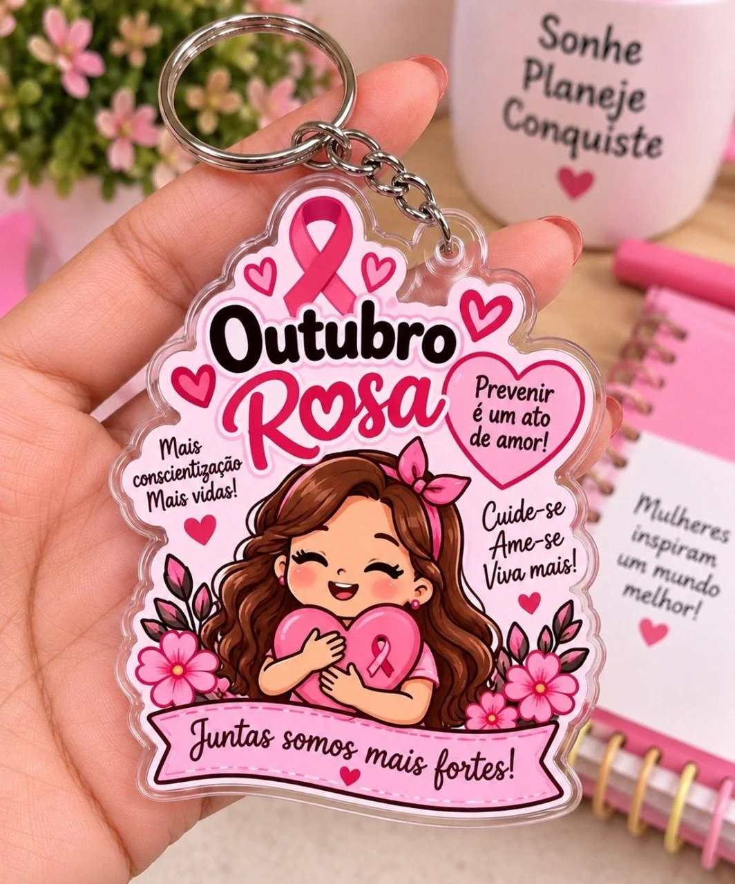 Chaveiro e Lembrancinha Escolar Outubro Rosa – Arquivo para Imprimir! — Datas comemorativas para Todas as séries: Uma…