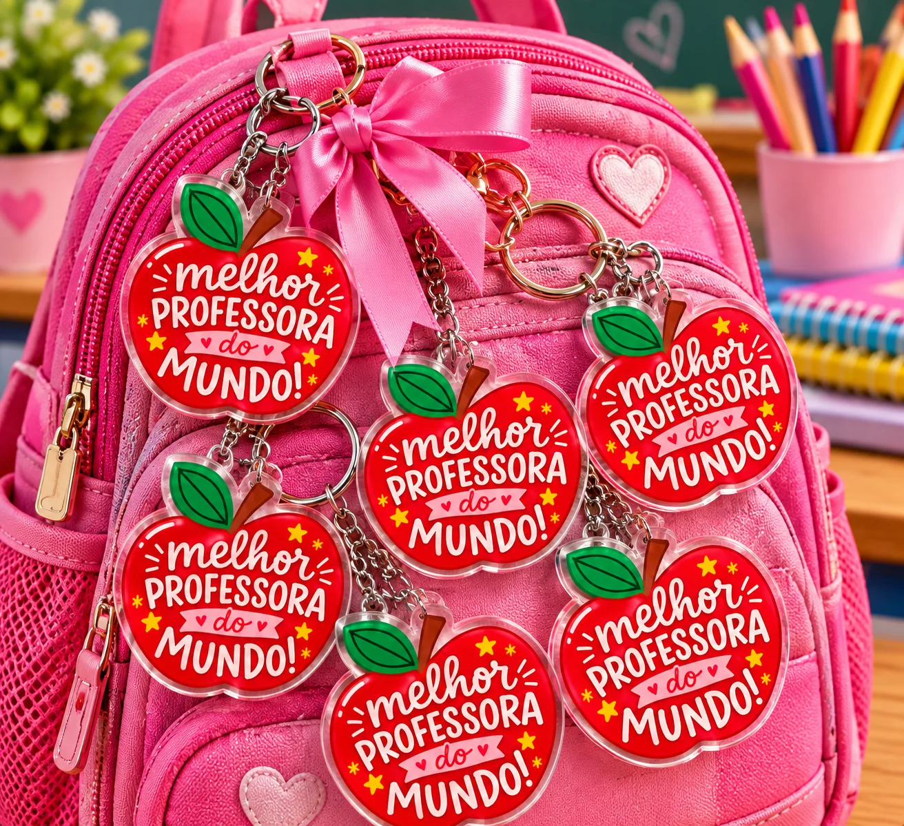 Chaveiro “Melhor Professora do Mundo PERSONALIZADO !” — amostra 1: 💖 Uma lembrancinha linda para homenagear quem ensina,…