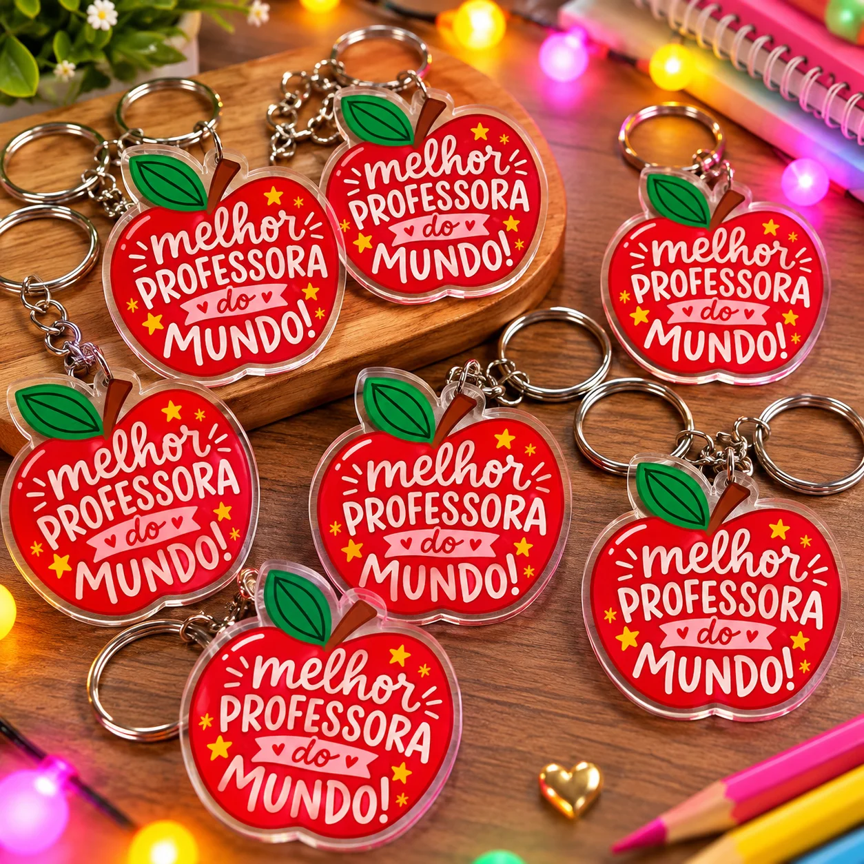 Chaveiro “Melhor Professora do Mundo PERSONALIZADO !” — Datas comemorativas para Todas as séries: 💖 Uma lembrancinha linda…