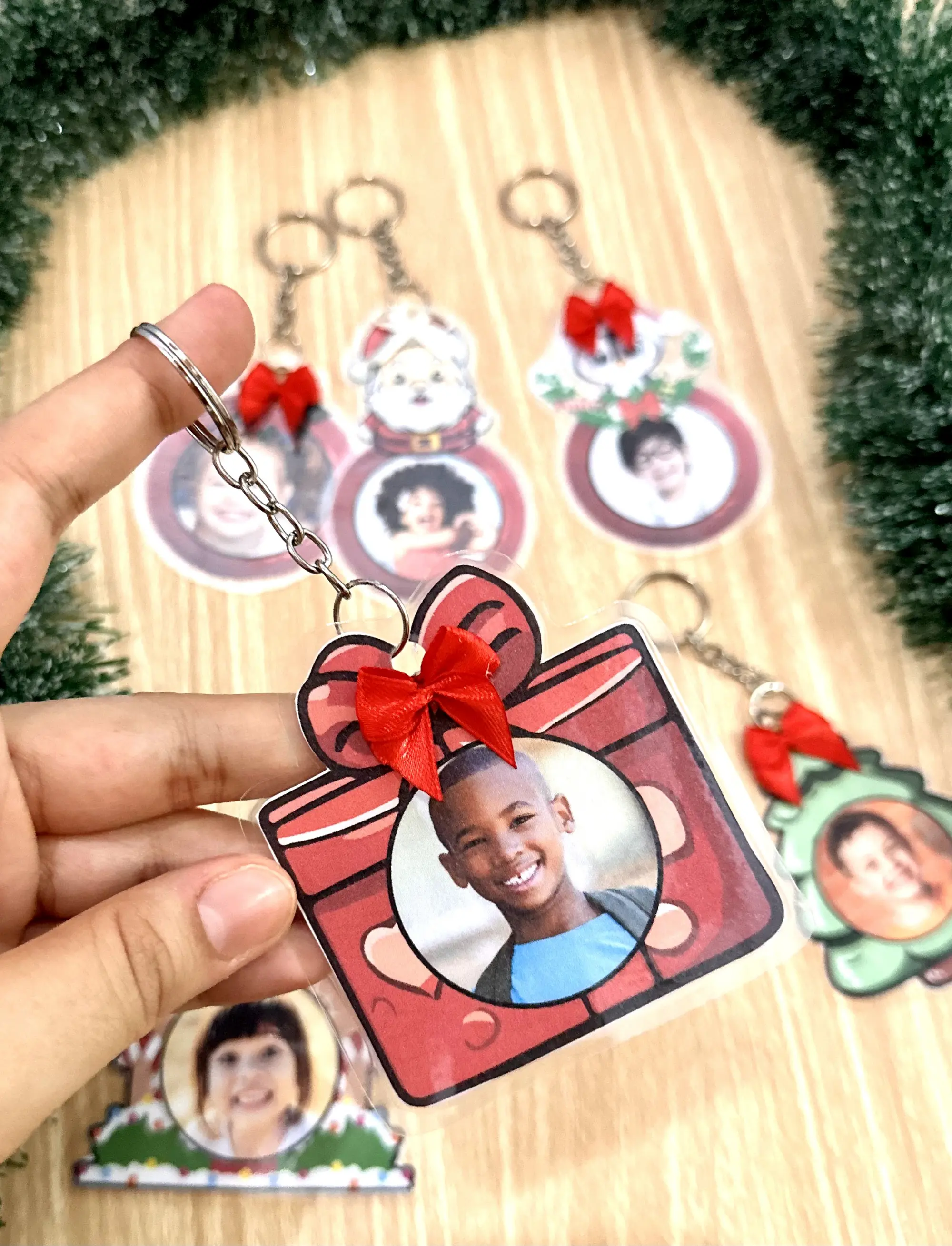 Chaveiros de Natal com Foto – 6 Modelos para Imprimir — amostra 2: Como preparar as lembrancinhas