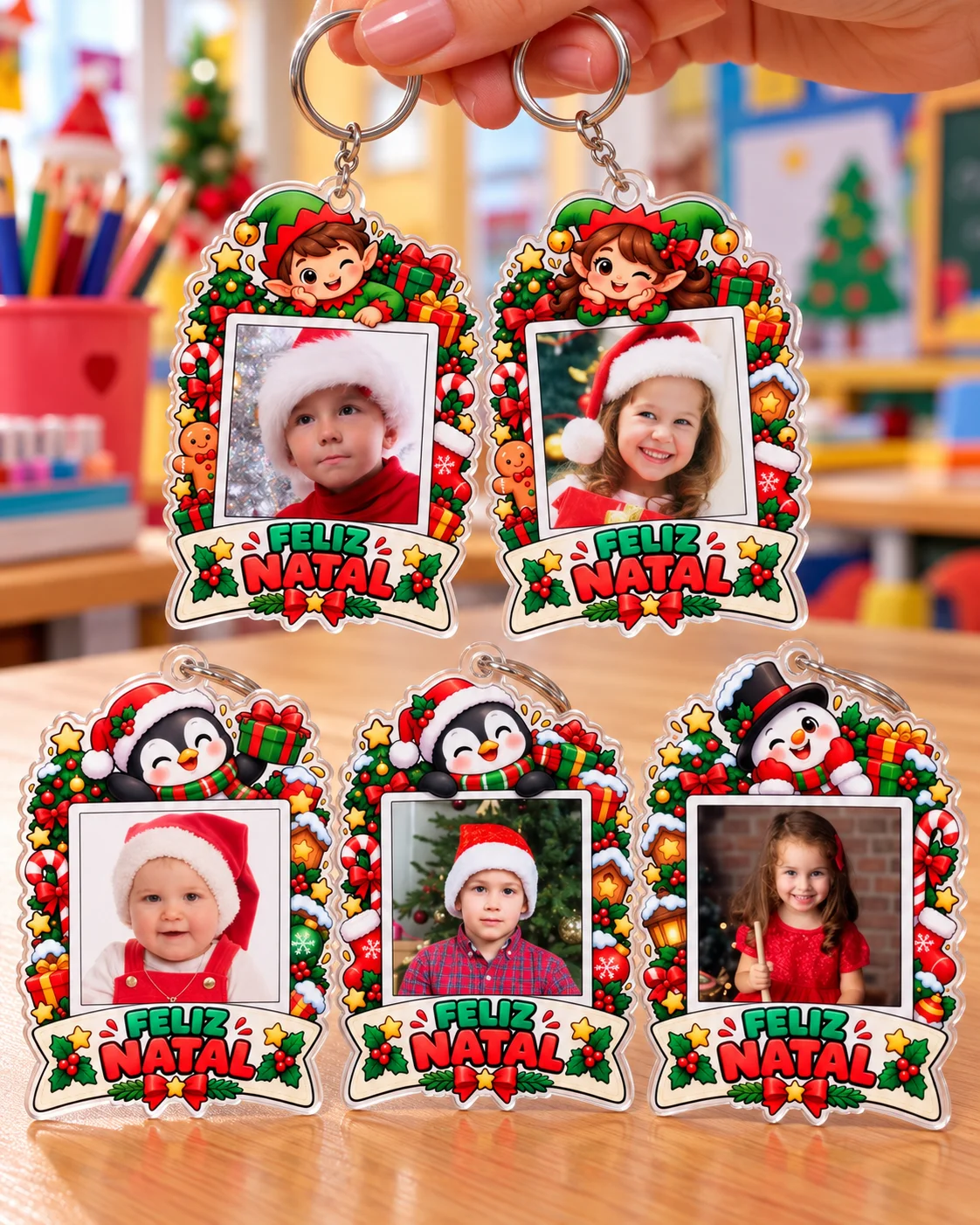 CHAVEIROS DE NATAL PERSONALIZADOS - MODELO POLAROID — amostra 3: Deixe o Natal ainda mais especial com lembrancinhas…