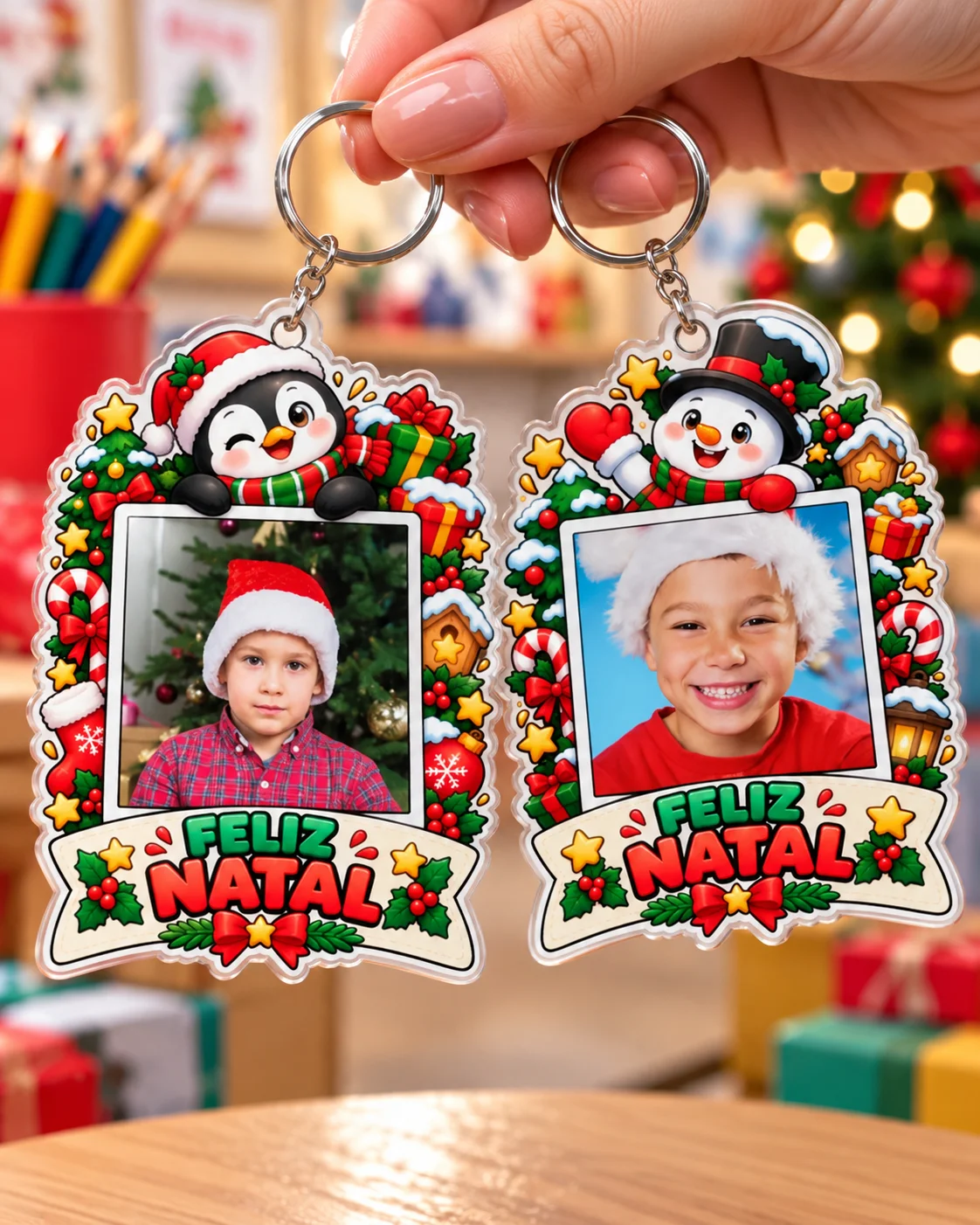 CHAVEIROS DE NATAL PERSONALIZADOS - MODELO POLAROID — amostra 4: Deixe o Natal ainda mais especial com lembrancinhas…
