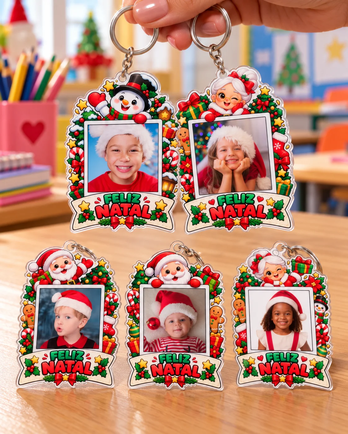 CHAVEIROS DE NATAL PERSONALIZADOS - MODELO POLAROID — Datas comemorativas para Educação Infantil: Deixe o Natal ainda mais…